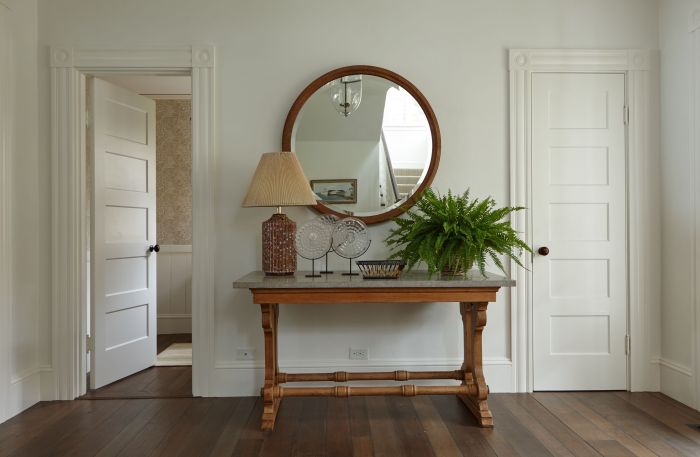 Decor on console table