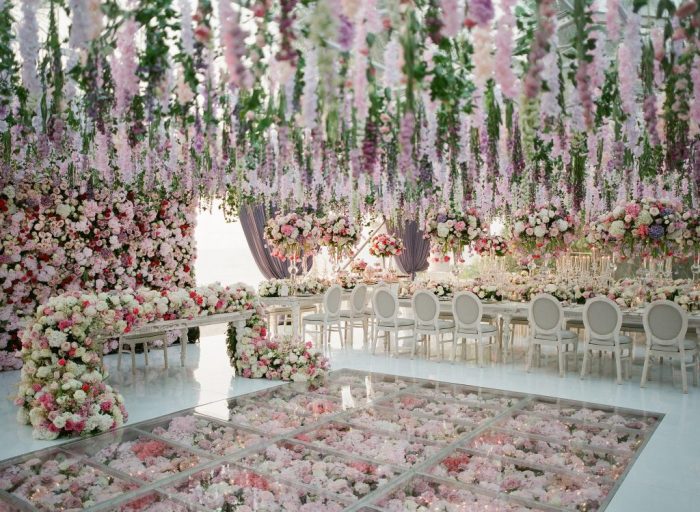 Floral wall wedding decor