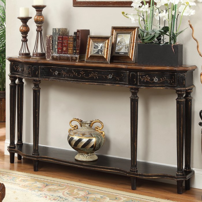 Decor on console table