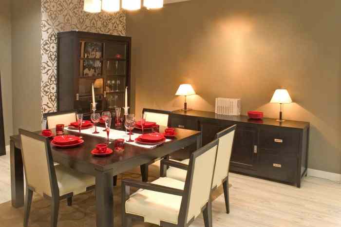 Brown dining room table decor