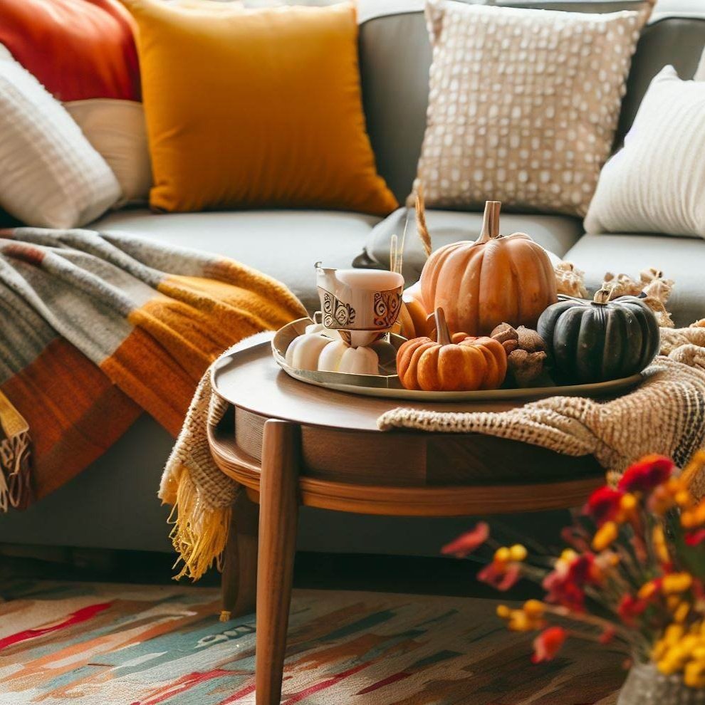 Coffee table decor for fall