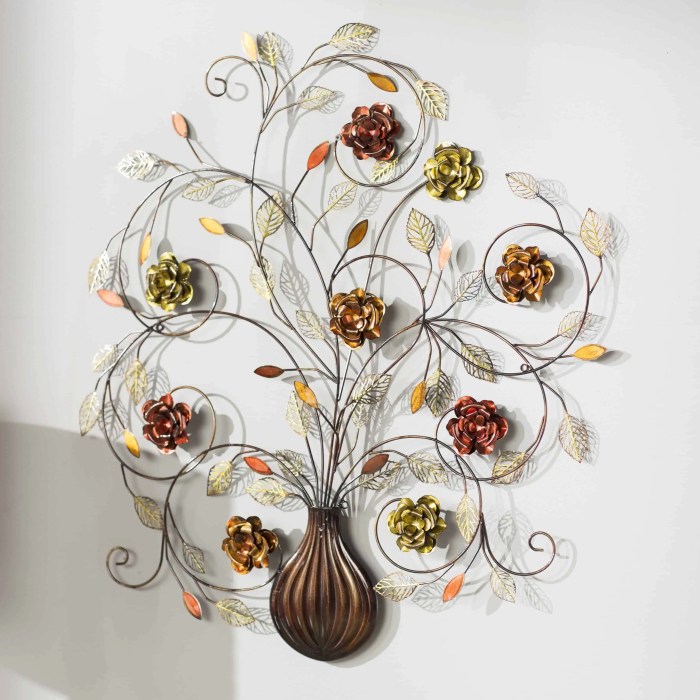 Metal wall flower decor