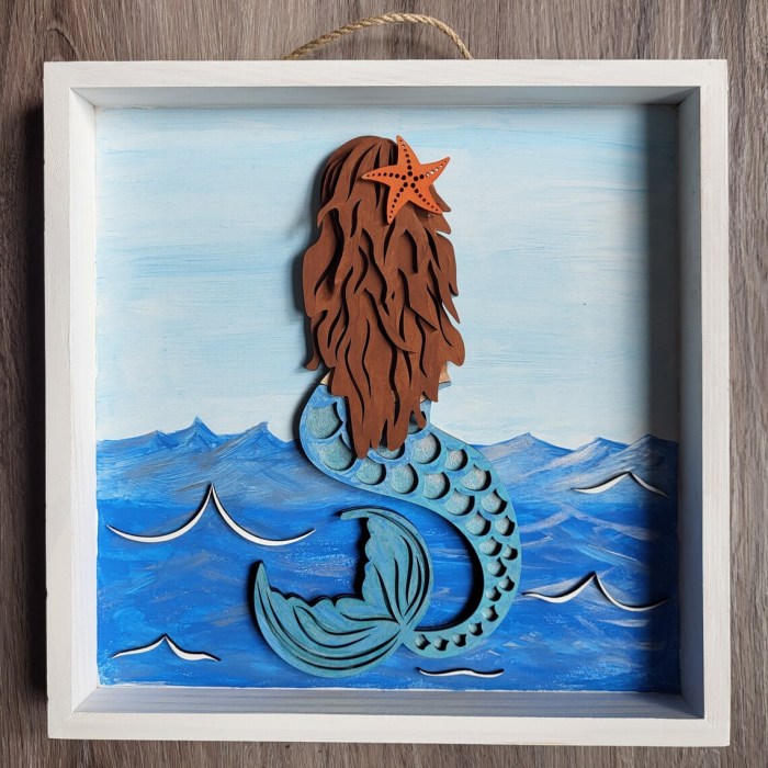 Mermaid wood wall decor