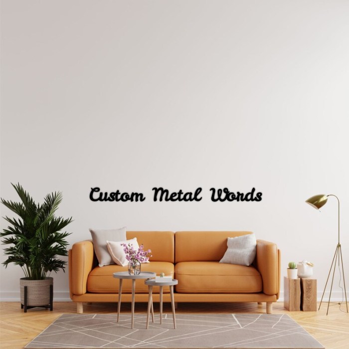 Metal word wall art decor