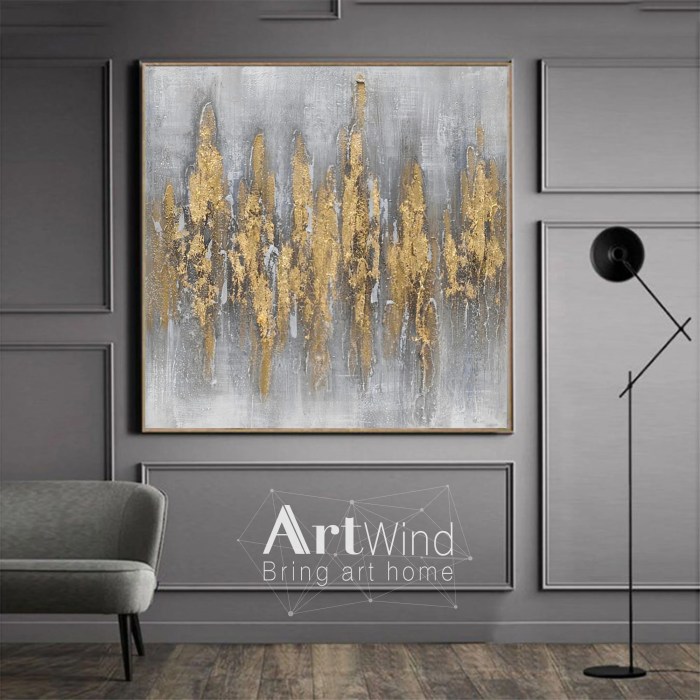 Gold wall decor living room