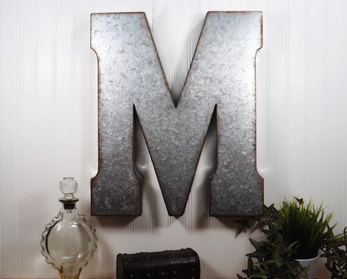 Giant letter wall decor