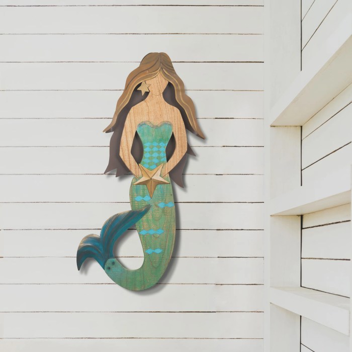 Mermaid wood wall decor