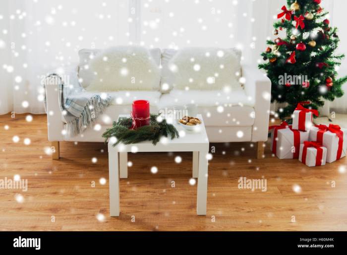 Christmas decor for sofa table