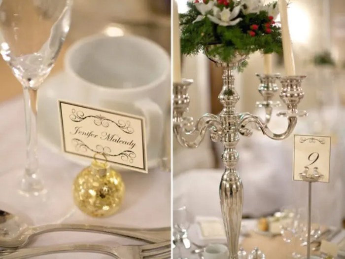 Winter wedding table decor