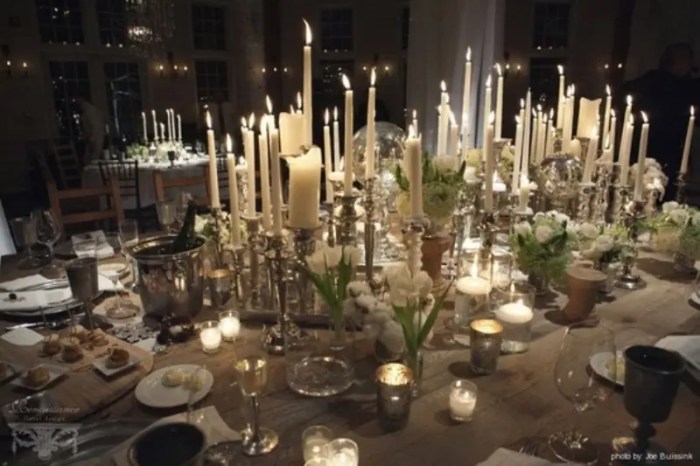 Winter wedding table decor