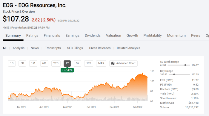 Eog stock price